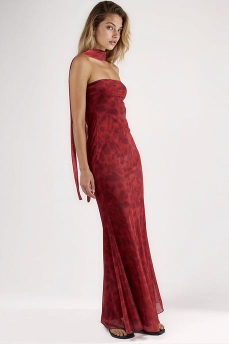 Trägerloses Blüten-Midi-Kleid - Image 2