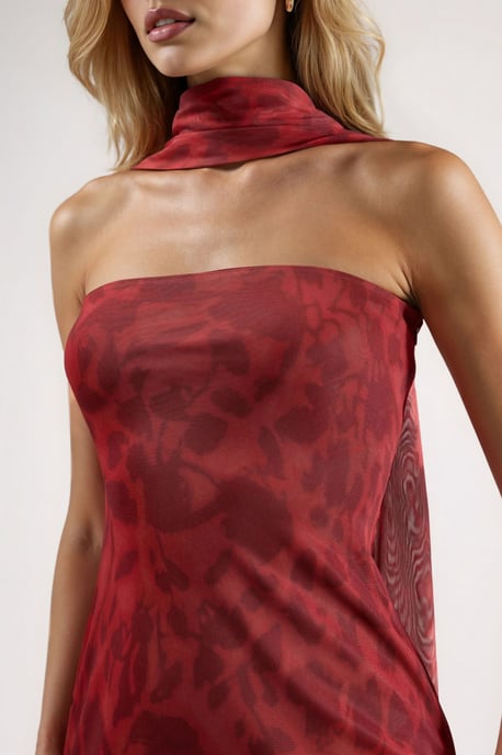 Trägerloses Blüten-Midi-Kleid - Image 6