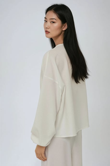 Lässige Passform Bluse mit Bindeband-Details - Image 3