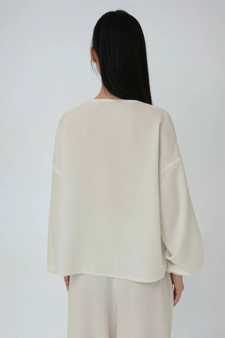 Lässige Passform Bluse mit Bindeband-Details - Image 6
