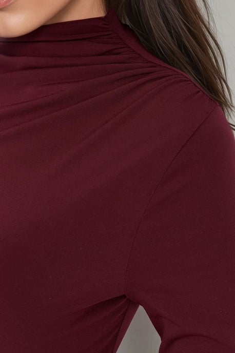 Bootsausschnitt-Bluse mit Raffung - Image 6