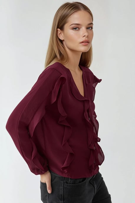 Tippett-Kragen Geschliffenes Bohemian-Shirt - Image 2