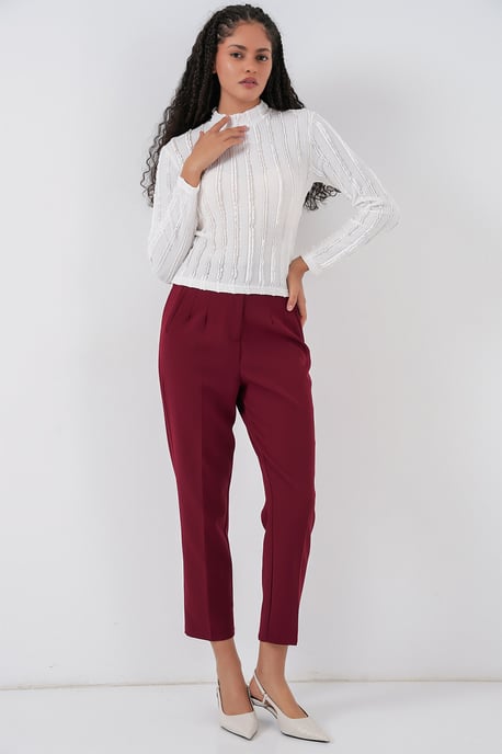 Strukturierte Slim-Fit Halbturtleneck-Bluse - Image 2
