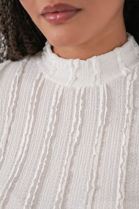 Strukturierte Slim-Fit Halbturtleneck-Bluse - Image 6