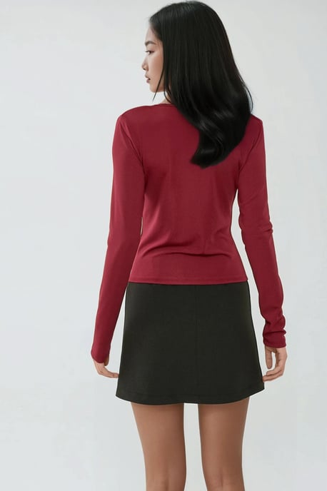 Schalkragen Bluse mit Schulterpolstern - Image 3