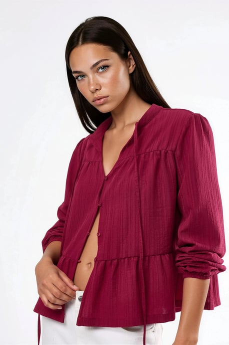 Langarm-Bluse mit Tippetkragen - Image 2
