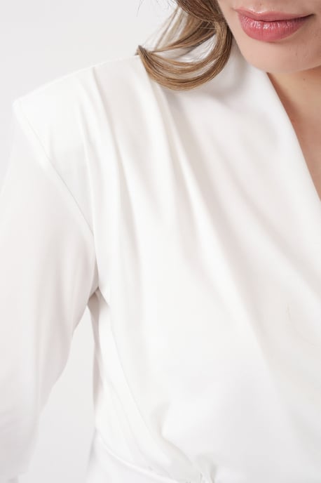 V-Ausschnitt Drapierte Bluse - Image 6