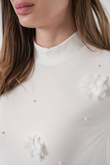 3D Floral Print Long Sleeve Blouse - Image 5