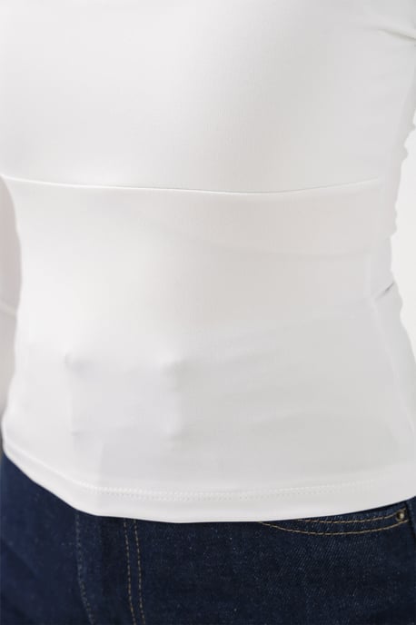 Langarm-Fitted-Bluse mit Herzkragen - Image 4