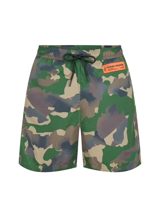 Badehose mit Camouflage-Logo-Patch - Image 1