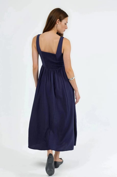 Schwingendes Midi-Kleid mit quadratischem Kragen - Image 4