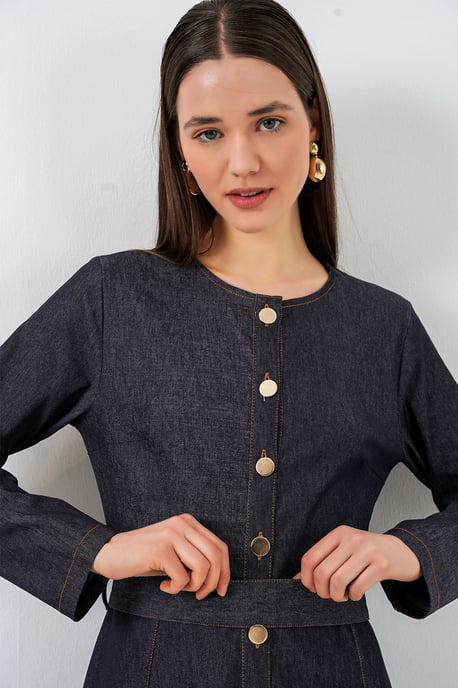 Gürteldesign Denim-Midikleid - Image 2