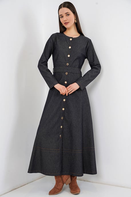 Gürteldesign Denim-Midikleid - Image 3