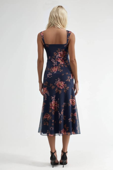 Blumen-Maxi-Kleid mit Herzkragen - Image 4