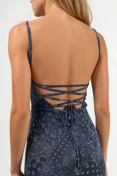 Midi-Kleid mit quadratischem Ausschnitt und Print - Image 5