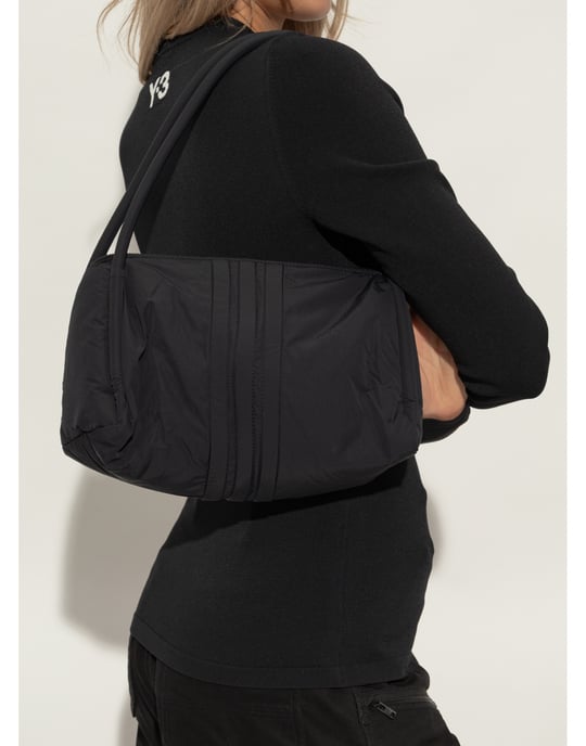 Gepolsterte Schultertasche mit Streifen und Logo - Image 6