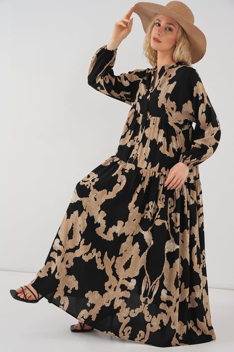 Bedrucktes V-Ausschnitt Maxikleid - Image 2