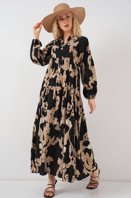 Bedrucktes V-Ausschnitt Maxikleid - Image 4
