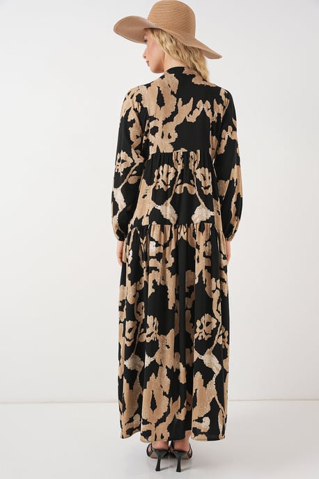 Bedrucktes V-Ausschnitt Maxikleid - Image 6