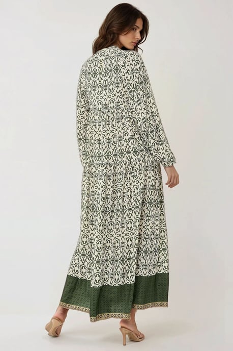 Bedrucktes Maxikleid mit Hemdkragen - Image 5