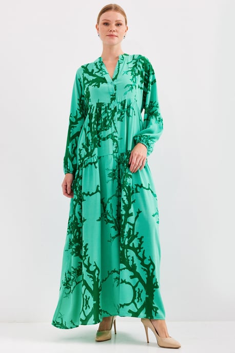 Bedrucktes V-Ausschnitt Maxikleid - Image 4