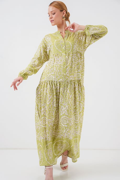 Bedrucktes V-Ausschnitt Maxi-Kleid - Image 2