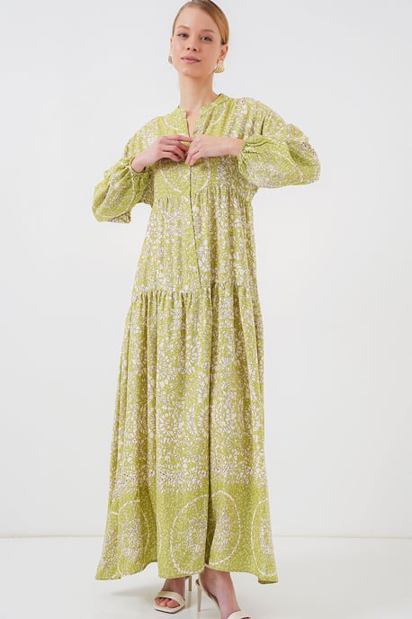 Bedrucktes V-Ausschnitt Maxi-Kleid - Image 4