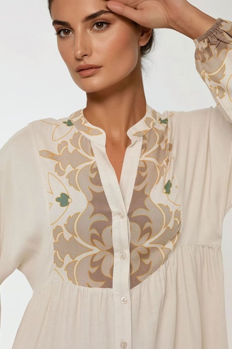 Bedrucktes Langarm-Viskose-Maxikleid - Image 5