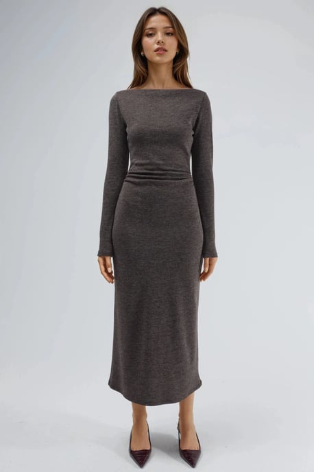 Drapiertes Maxikleid mit Bootsausschnitt - Image 6