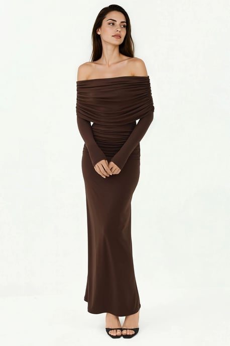 Schulterfreies Bodycon-Maxikleid - Image 3