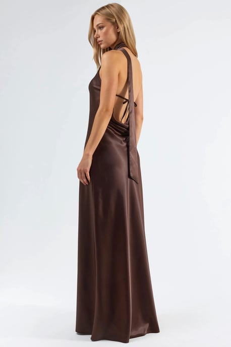 Halter-Neck-Maxi-Kleid mit Schal-Detail - Image 2
