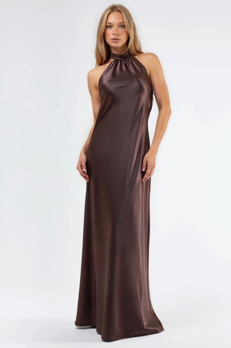 Halter-Neck-Maxi-Kleid mit Schal-Detail - Image 3