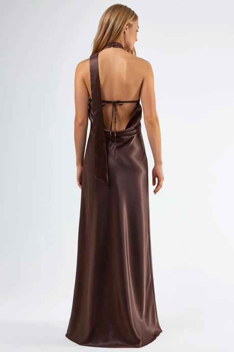 Halter-Neck-Maxi-Kleid mit Schal-Detail - Image 4