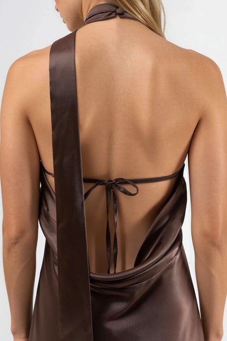 Halter-Neck-Maxi-Kleid mit Schal-Detail - Image 5
