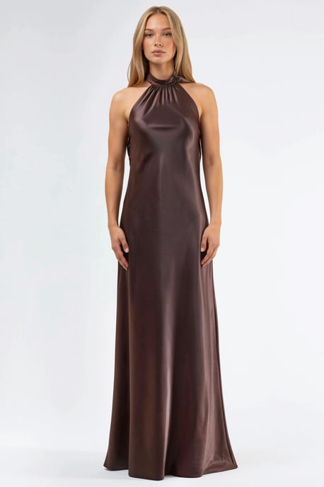 Halter-Neck-Maxi-Kleid mit Schal-Detail - Image 6