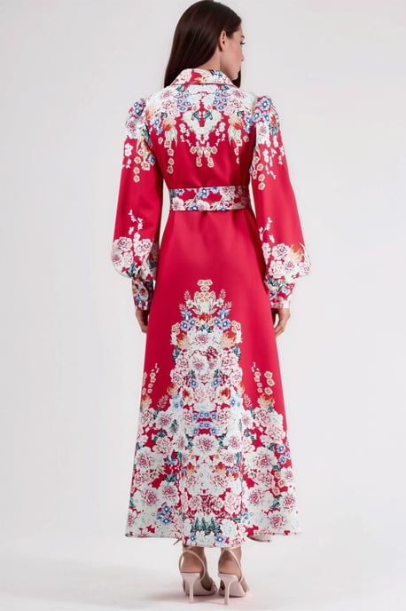 Floral Maxikleid mit Knopfverschluss - Image 4
