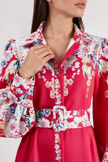 Floral Maxikleid mit Knopfverschluss - Image 6