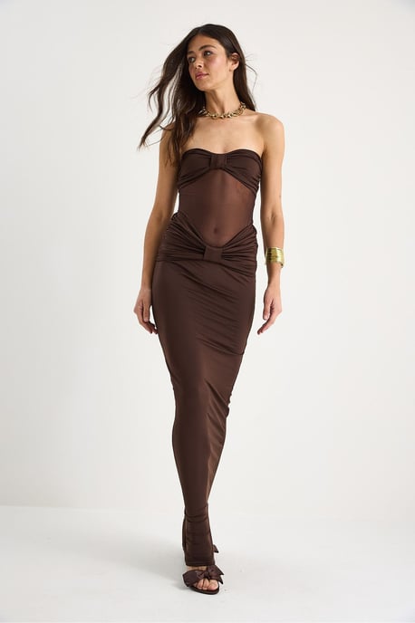 Ärmelloses Bodycon-Maxikleid mit Rüschendetails - Image 3