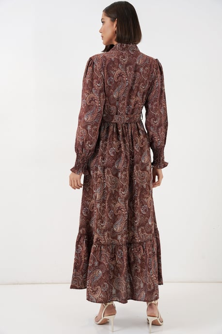 Maxi-Shirtkleid mit Paisley-Muster und Gürtel - Image 5