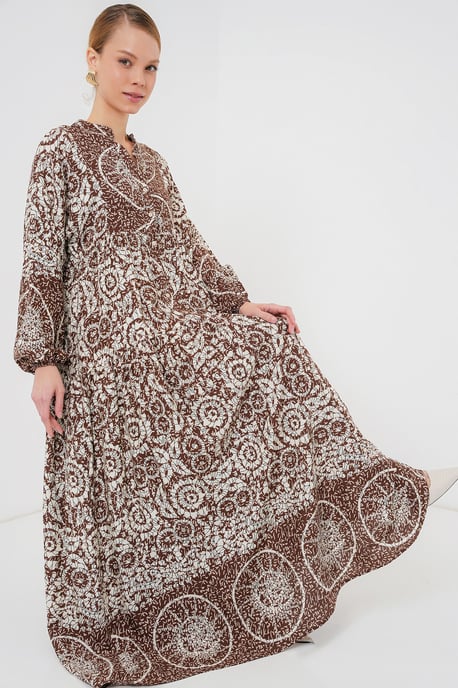 Bedrucktes V-Ausschnitt Maxikleid - Image 2