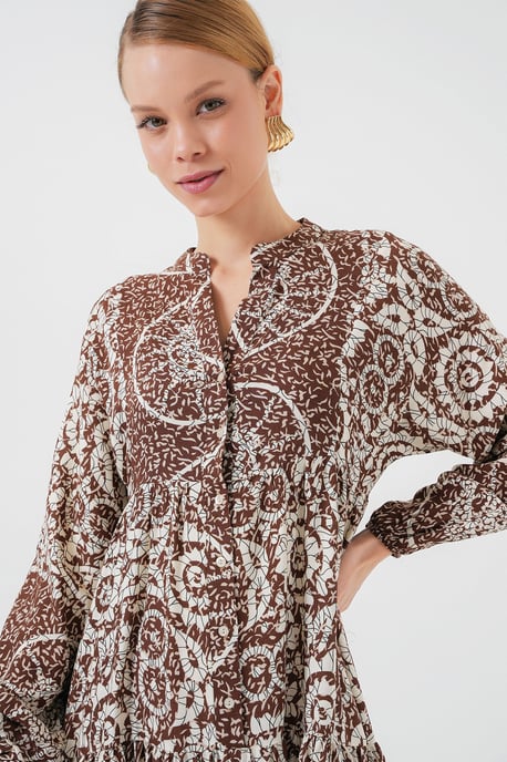 Bedrucktes V-Ausschnitt Maxikleid - Image 3