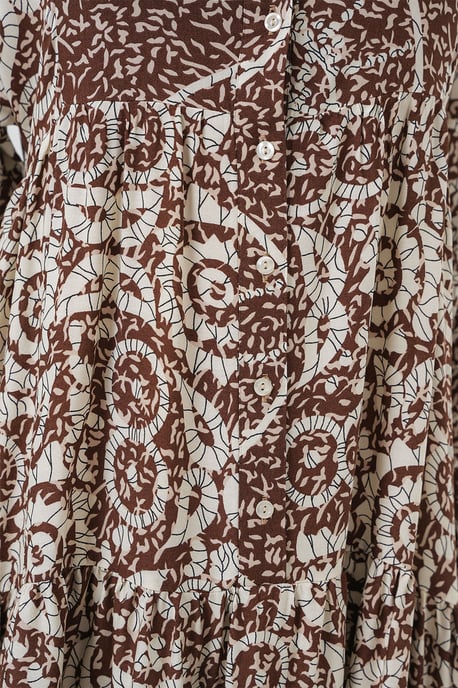Bedrucktes V-Ausschnitt Maxikleid - Image 5