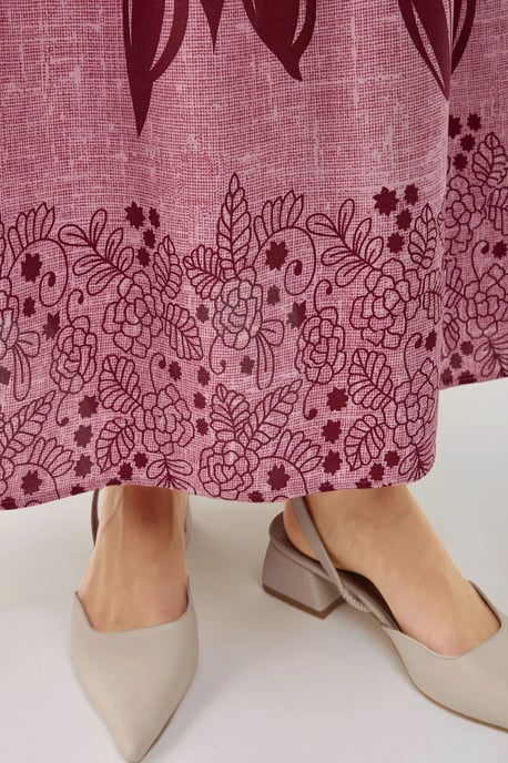 Bedrucktes Maxikleid aus Viskose mit langen Ärmeln - Image 4