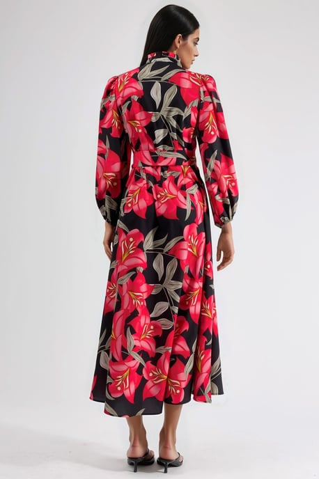 Blumen-Maxi-Kleid mit Bindungsdetail - Image 3