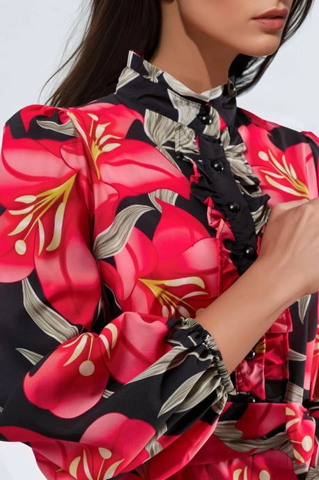 Blumen-Maxi-Kleid mit Bindungsdetail - Image 5