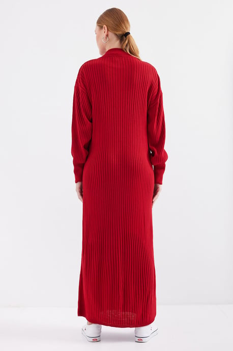 Strickkleid mit halbem Rollkragen und Reißverschluss - Image 6