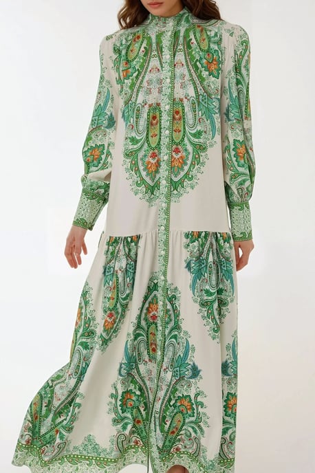 Bedrucktes Maxi-Kleid mit langen Ärmeln - Image 3