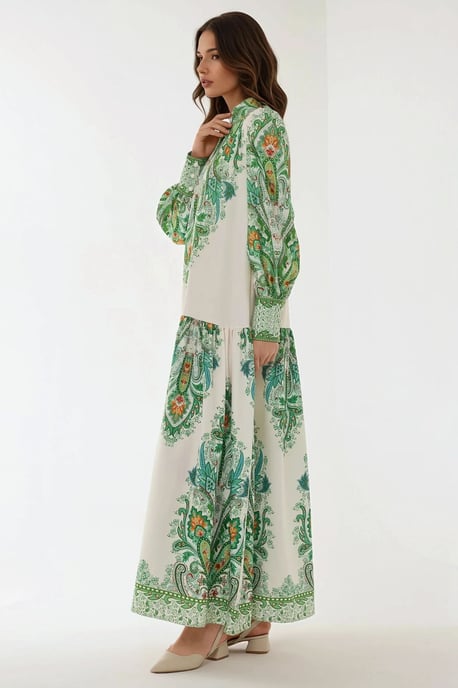 Bedrucktes Maxi-Kleid mit langen Ärmeln - Image 5