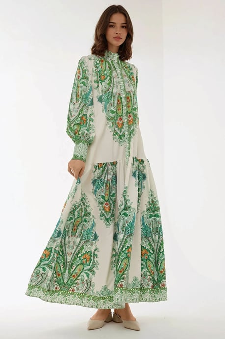 Bedrucktes Maxi-Kleid mit langen Ärmeln - Image 6