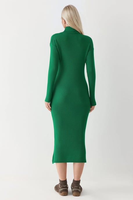 Rippstrick-Turtleneck Bodycon Strickkleid - Image 2
